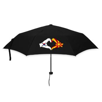 Südkorea Mazedonien Flagge Hände Herzform - Regenschirm (klein) - Schwarz - Vorne