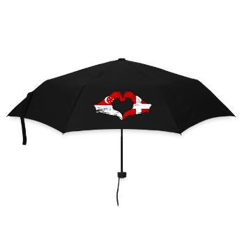Singapour Danemark drapeau mains forme de coeur utilisé - Parapluie standard - noir - Devant