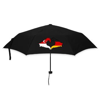 Singapore Germany Flag Hands Heart Shape - Umbrella (small) - black - Front