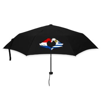 Holland Uruguay Flag Hands Heart Shape Used - Umbrella (small) - black - Front