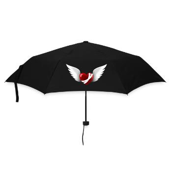 Wounded Heart with Wings - Umbrella (small) - black - Front