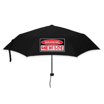 Warning Rage Bait Caution Zone Sign Fun Warning - Umbrella (small) - black - Front