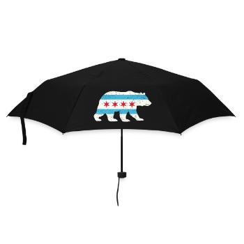 Chicago Flag Bear Pride Nature City Fusion - Regenschirm (klein) - Schwarz - Vorne