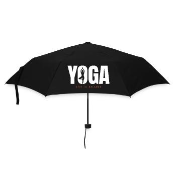 Yoga Balance – Stay in Balance Motivation - Umbrella (small) - black - Front