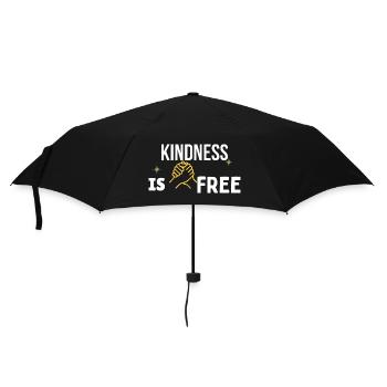 La gentillesse est gratuite – T-shirt minimaliste poignée de main dorée - Parapluie standard - noir - Devant