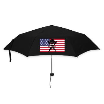Cowboy skull and American flag - Umbrella (small) - black - Front