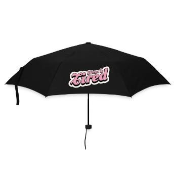 Mama ist müde, retro pink - Regenschirm (klein) - Schwarz - Vorne