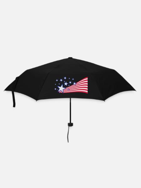 USA Flagge - Regenschirm (klein) - Schwarz