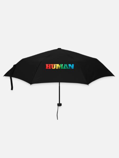 Human Mensch Regenbogen - Regenschirm (klein) - Schwarz