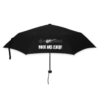 Rock das Leben! Gitarre, Musik - Regenschirm (klein) - Schwarz - Vorne