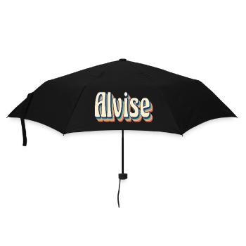 Alvise retro t-shirt vintage t-shirt gift idea - Umbrella (small) - black - Front