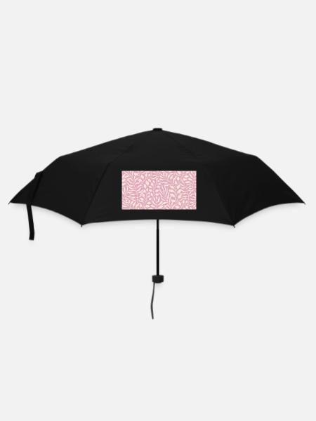 Elegant Leaves Pattern in Pale Pink - Umbrella (small) - black
