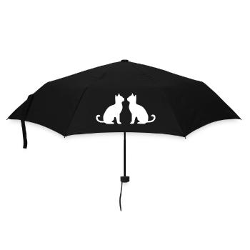 Silhouette de chat Cadeau Cadeau Amoureux des Chats - Parapluie standard - noir - Devant