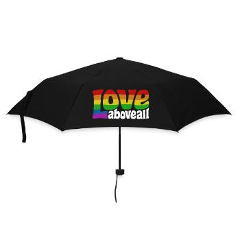 Love Above All | Rainbow Pride Design - Umbrella (small) - black - Front