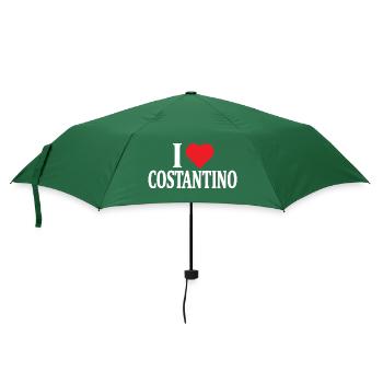 T-Shirt Ich liebe Costantino T-Shirt Geschenkidee - Regenschirm (klein) - Flaschengrün - Vorne