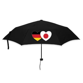 Deutschland Japan Flagge Herz - Regenschirm (klein) - Schwarz - Vorne