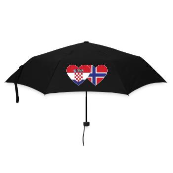 Croatie Norvège Flag Coeur - Parapluie standard - noir - Devant