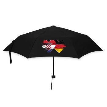 Croatia Germany flag used heart - Umbrella (small) - black - Front
