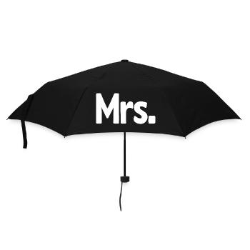 Mrs. Matching Paar Verlobung Hochzeit Flitterwochen - Regenschirm (klein) - Schwarz - Vorne
