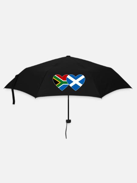 Afrique du Sud Écosse Flag Heart - Parapluie standard - noir