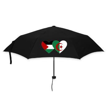 Palestine Algeria Flag Heart - Umbrella (small) - black - Front