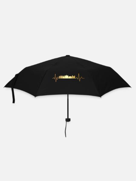 Herzschlag Brüssel - Regenschirm (klein) - Schwarz