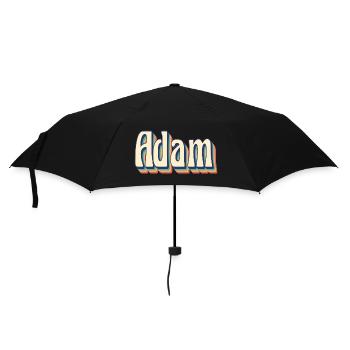 Adam T-Shirt Retro Vintage T-Shirt Geschenkidee - Regenschirm (klein) - Schwarz - Vorne