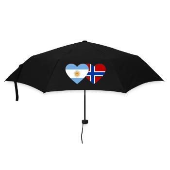 Argentine Norvège Drapeau Coeur - Parapluie standard - noir - Devant