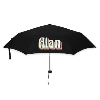 Alan T-Shirt Retro Vintage T-Shirt Geschenkidee - Regenschirm (klein) - Schwarz - Vorne