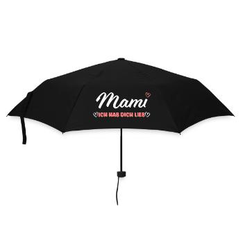 Muttertag: Mami - Ich hab dich lieb - Herz - Regenschirm (klein) - Schwarz - Vorne