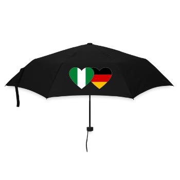 Nigeria Deutschland Flagge Herz - Regenschirm (klein) - Schwarz - Vorne