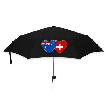 Australien Schweiz Flagge Herz Flagge - Regenschirm (klein) - Schwarz - Vorne