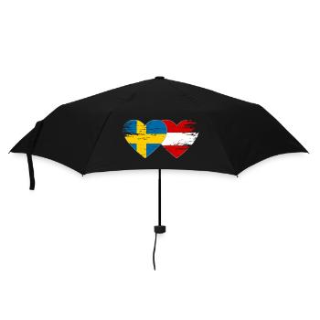 Sweden Austria Flag Heart used - Umbrella (small) - black - Front
