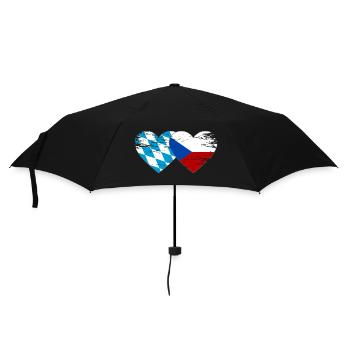 Bavière, République tchèque, drapeau coeur - Parapluie standard - noir - Devant