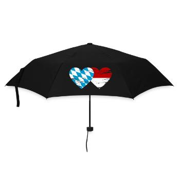 Bavaria Indonesia Flag Heart Used - Umbrella (small) - black - Front