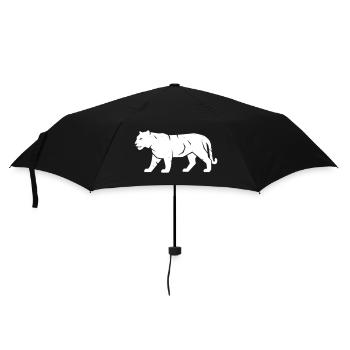 Tiger Walking Stripe Wilderness Vector - Umbrella (small) - black - Front