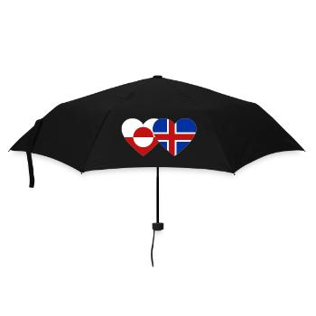 Drapeau du Groenland Danemark Cœur - Parapluie standard - noir - Devant