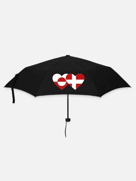 Grönland Dänemark Flagge Herz - Regenschirm (klein) - Schwarz