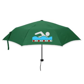 Swimmer, Pictogram, Freestyle, Wave, Pool, Sport - Umbrella (small) - bottlegreen - Front