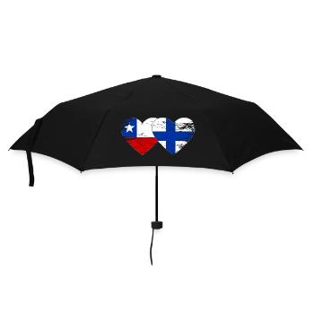 Cœur du drapeau du Chili Finlande - Parapluie standard - noir - Devant