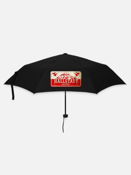 Hallstatt Österreich Vintage Schild - Regenschirm (klein) - Schwarz