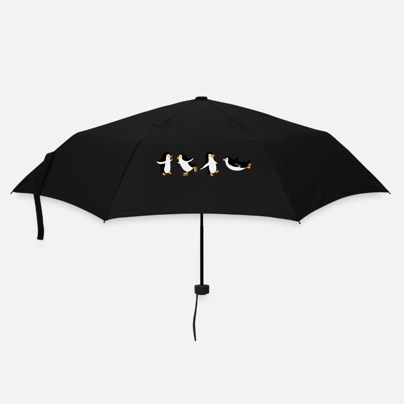 Lustige Pinguin-Gruppe - Regenschirm (klein) - Schwarz