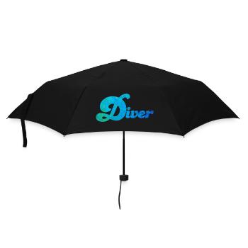 Diver Divers Ocean Sea Underwater World Sea Cool - Umbrella (small) - black - Front