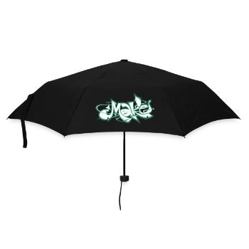 Grünes Wort machen Graffiti - Regenschirm (klein) - Schwarz - Vorne