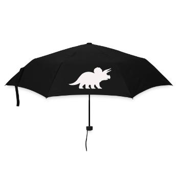 Triceratops Silhouette – Minimal-Dino - Regenschirm (klein) - Schwarz - Vorne
