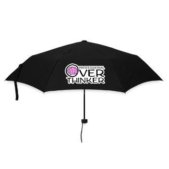 Professional Overthinker Lustig Grübeln Angst Logo - Regenschirm (klein) - Schwarz - Vorne