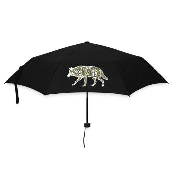 wolf botanical - Umbrella (small) - black - Front