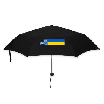Traktor in der Ukraine - Regenschirm (klein) - Schwarz - Vorne