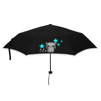 raton laveur mignon, enfants, kawaii, chemise de couchage, bébé - Parapluie standard - noir - Devant