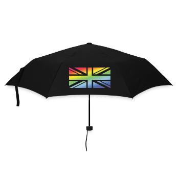 Union Jack / Regenbogenfahne (United Kingdom) - Regenschirm (klein) - Schwarz - Vorne